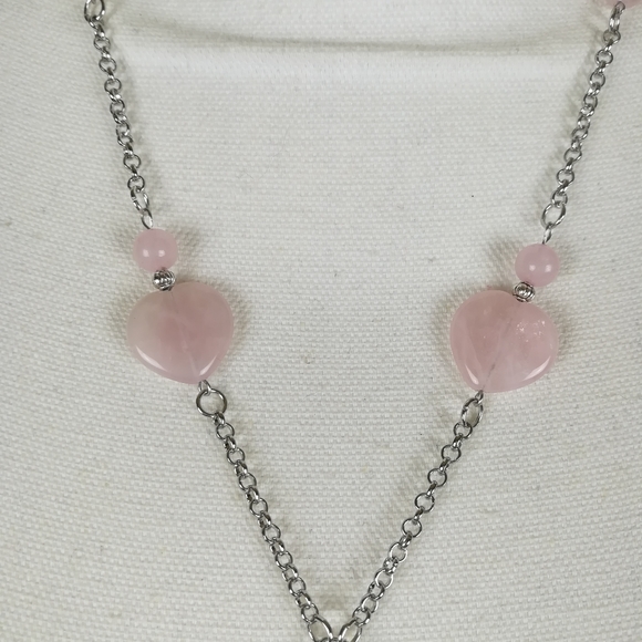 Healing Rose Quartz heart chakra necklace - Picture 2 of 6